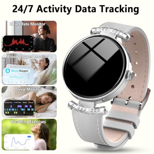 Image of uaue Smart Watches for Women Android iOS, 1.2'' Fitness Trackers with Bluetooth Call (Answer /Make), Smartwatch with Heart Rate,Sleep Monitor, IP68 Waterproof,100+ Sports Mode,White and Silver