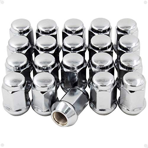 Wheel Accessories Parts Set of 20 Chrome 12x1.75 Lug Nuts Closed End Bulge Acorn Lug Nut Style 1.38