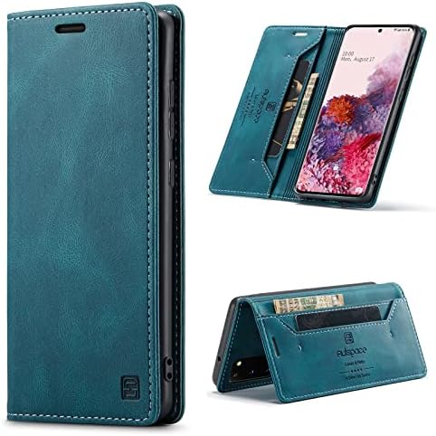 EYZUTAK Case for Samsung Galaxy A13 5G/4G/A04S, Retro Matte Protective Leather Case with RFID Blocking Viewing Stand Magnetic Closure TPU Shell Flip Cover - Red