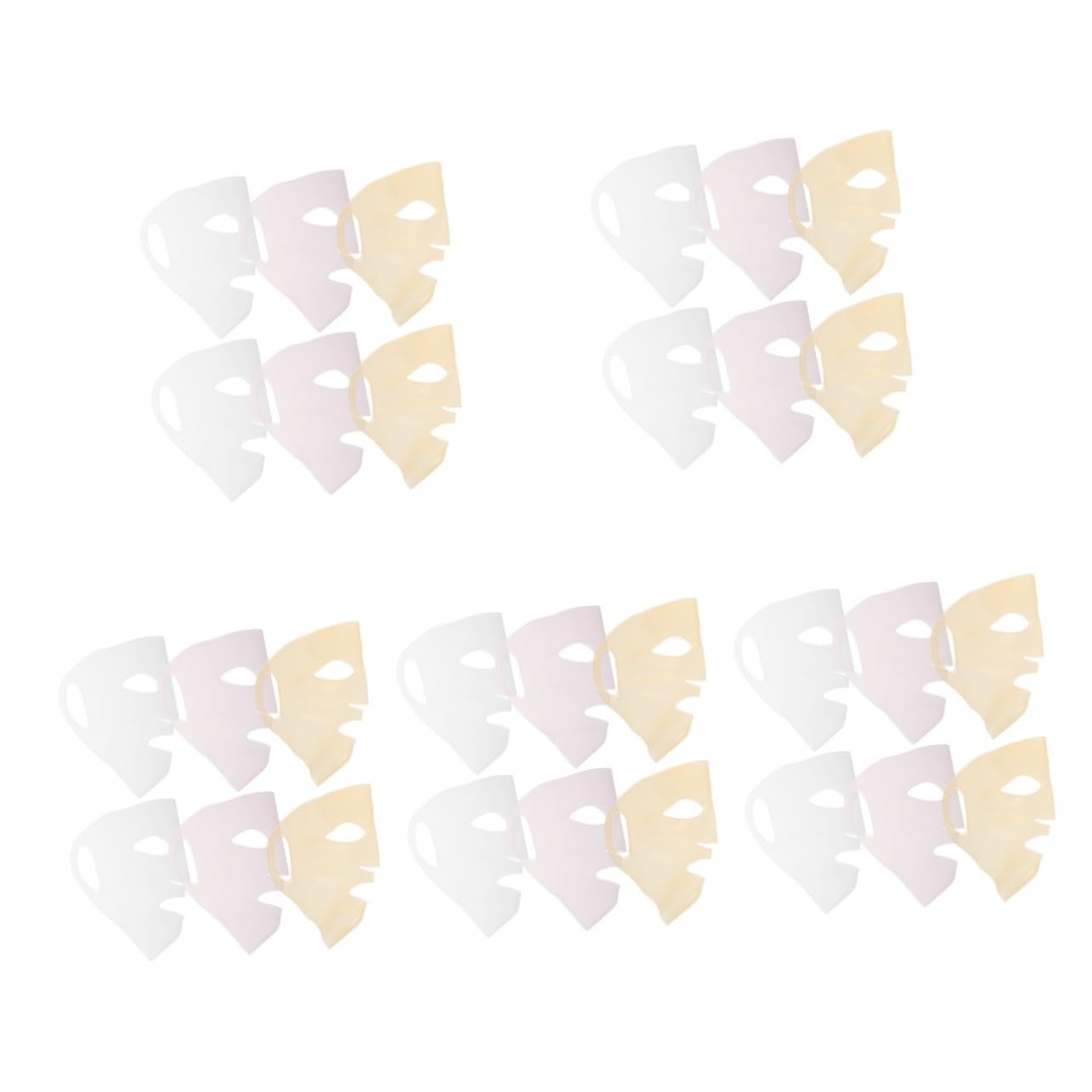 Beavorty 5 Set Di Maschere Facciali in Silicone Riutilizzabili in Fogli Per La Della Pelle 6 Pezzi * 5