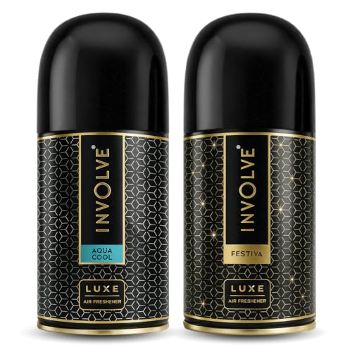 Image of Involve Luxe Combo - Aqua Cool & Festiva - Pack 2 | Automatic Room Fresheners Refill | 2200 Sprays Guaranteed | Lasts up to 60 days (225ml * 2) | Automatic Home Fresheners | Long Lasting Fragrance