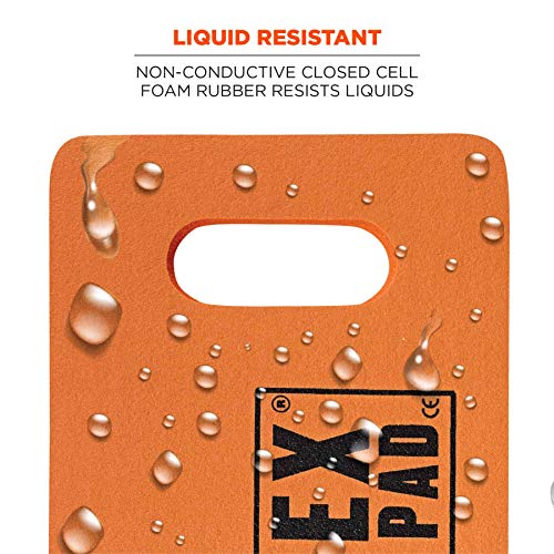 Image of Ergodyne ProFlex 375 Kneeling Pad, Foam Knee Cushion, Water Resistant Kneeling Mat, 8 inch x 18 inch x 1,Orange, Compact