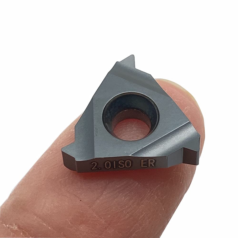 10pcs 16ER 3.5ISO LDA 16ER 3/8" 3.5 ISO TPI Threading Insert Carbide Inserts Turning Cutters for Steel Stainless Iron Cast Iron Threaded Insert Cutting Tools (16ER 3.5ISO LDA)