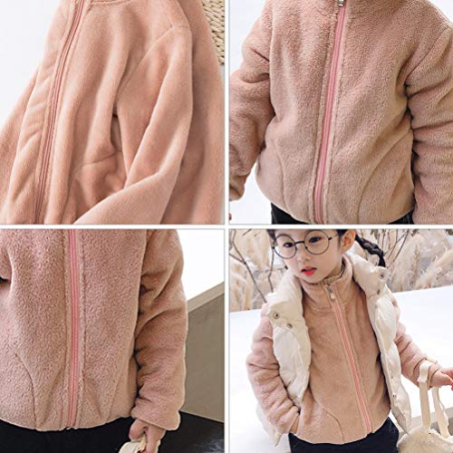 KESYOO Casaco de LÃ£ para Meninas Fuzzy Casaco Infantil Sherpa Casaco Quente de Inverno para CrianÃ§