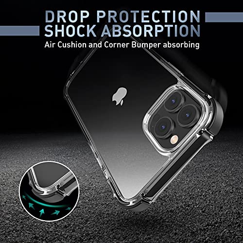 MATEPROX Compatible with iPhone 13 Pro Case Clear Heavy Duty Protective Crystal Back Cover with Shockproof Bumper Case for iPhone 13 Pro 6.1" 2021(Black) - image 3