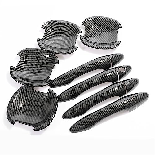 Garniture de poignée de porte chromée en fibre de carbone pour KIA Sportage MK3 SL