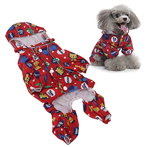 Chubasquero para Perros, Chubasquero para Perros de 4 Patas, Chaqueta de Lluvia para Mascotas, Poncho para Perros, Chubasqueros para Perros Pequeños, Chubasquero Reflectante con