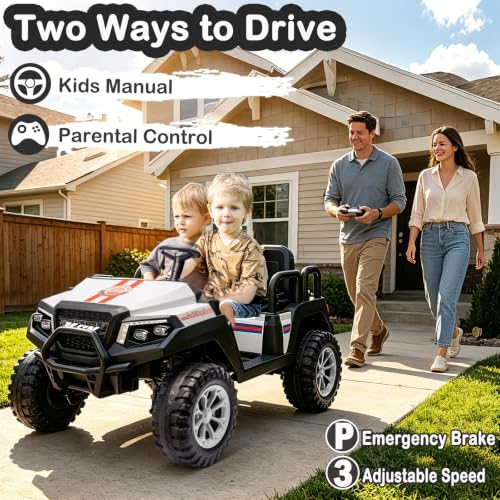Image of NEWQIDA 4 Seater Electric Golf Cart for Kids 24V Ride on Toys, White