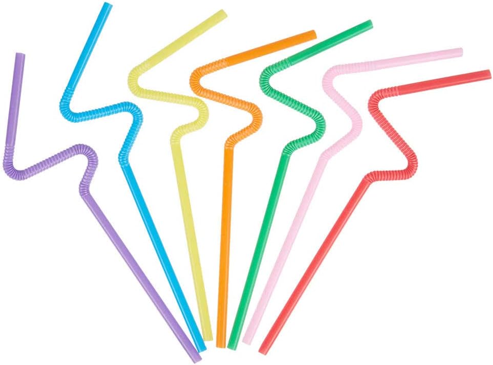Fit Meal Prep [50 Pack] 12 OZ Plastic Cup with Lid and Straw - Spill Proof, Fun Cartoon Cups with Reusable Red Lids and Curly Straws for Parties, Cold Frozen Drinks, Milk, Water, Juice