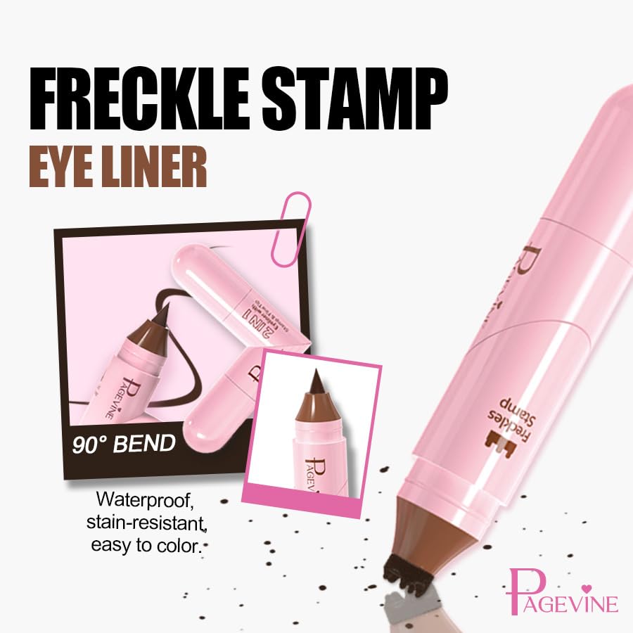 Delineador de gel dual con sello de pecas, marrón miniatura 4