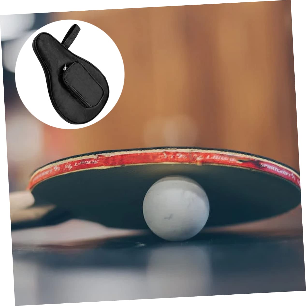 Toyvian Tischtennistasche Tennisschläger mit Tasche Fall Kopf Tennistasche Bag-Pong Zubehör Tischtennisausrüstungstaschen schützender Aufbewahrungskoffer Paddel Ärmel Oxford-Stoff Schwarz