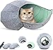 K-1 Katzenspielzeug Bälle Indoor Katzen Tunnel Tube Interaktive 8 in 1 Bett Höhle Kondos Tragbares & faltbares Multifunktions-Kratzfestes Spaßspielzeug (M, Grün)