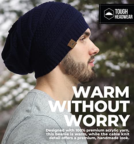 Image of Tough Headwear Slouchy Oversized Beanie Hat - Warm Winter Hats for Women - Stretch Fit Mens Beanie