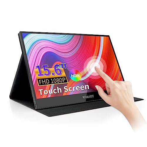 Wimaxit 15.6" Touch Screen Portable Monitor - Fhd 1080P, Usb C And Hdmi Connectivity, Ips Panel For Gaming And Work With Leather Cover And Vesa Mount #TOP17