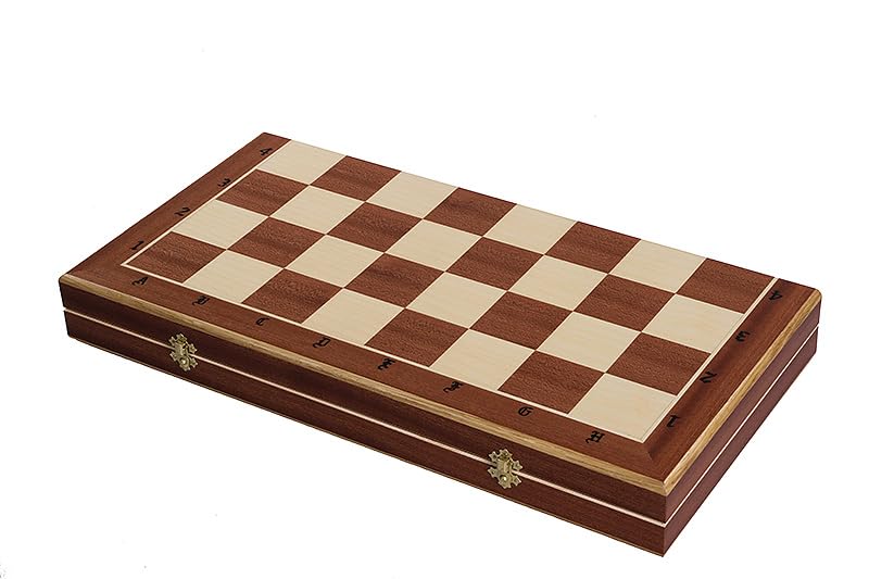 Sunrise Chess & Games - Grande set da scacchi in legno Clockboard 60 x 60 cm - Scacchiera intarsiata con pezzi intagliati in legno di tiglio