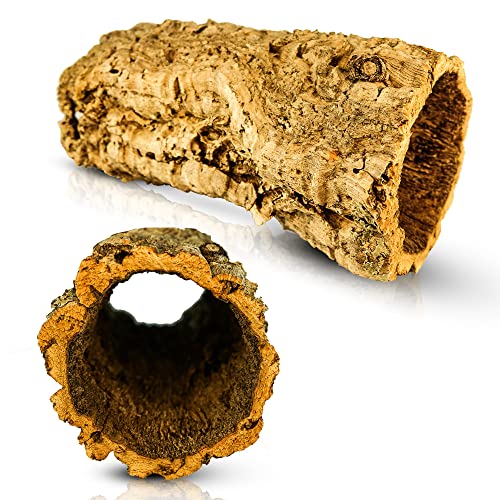 Pinemont Korkröhre - Behausung für Kleintiere - Deko für Terrarien - Tunnel aus Kork - natürlich chemiefrei - handgefertigt und umweltfreundlich - 20cm
