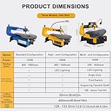 pedenencelia 16-Inch Variable Speed Scroll Saw/Electric Fret Saw, With 10 Saw Blade & Multi-Directional Led Light - Carve Wood & Create Detailed Diy Art With Precision Ease PremiumModel - Image 8