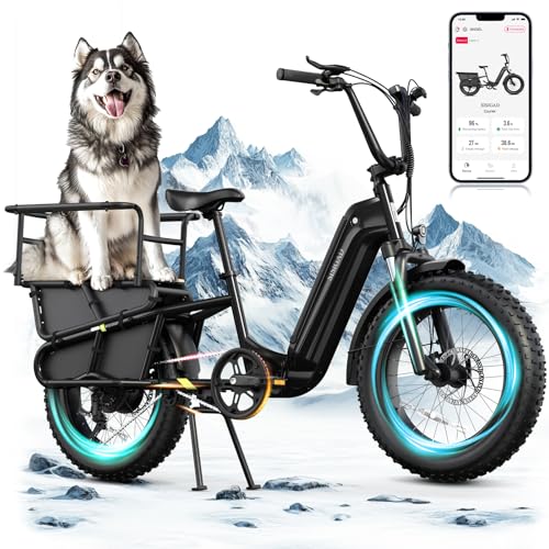 SISIGAD Electric Bike for Adults Peak1500W,Electric Cargo Bike 48V 15Ah Removable Battery Max Range 60Miles, Electric Bike 30Mph,20 * 4