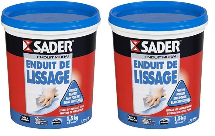 Sader Enduit de Lissage Mur Prêt à l'Emploi en Pâte – Intérieur et Plafond...