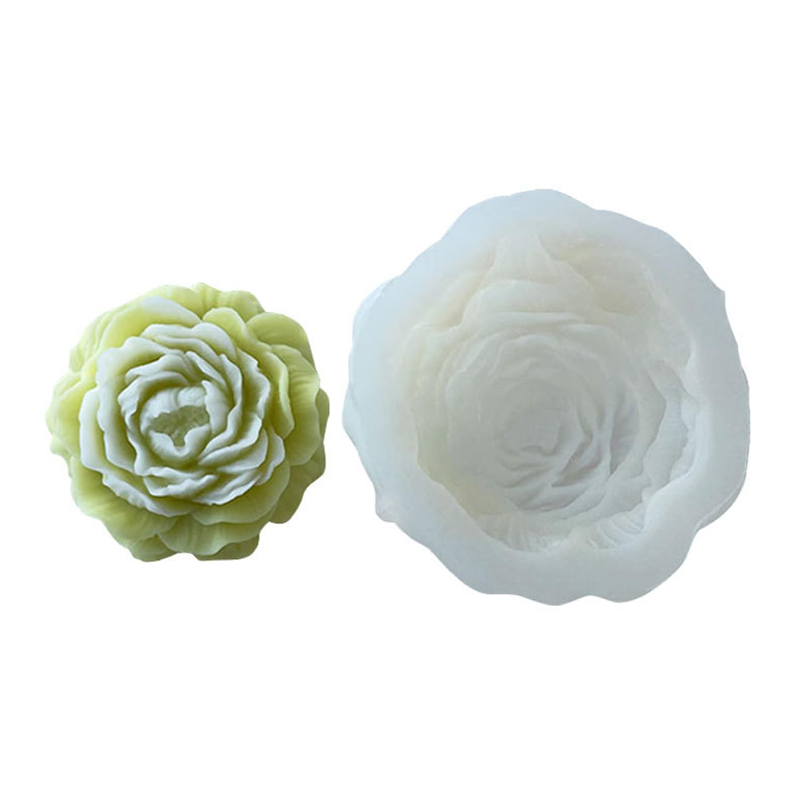 NEWFT Epoxy Handmade Soap Mold Stereo Peony Flower Candle Mold for Decoration Making Soap Candle Melt Resin Halloween Mold