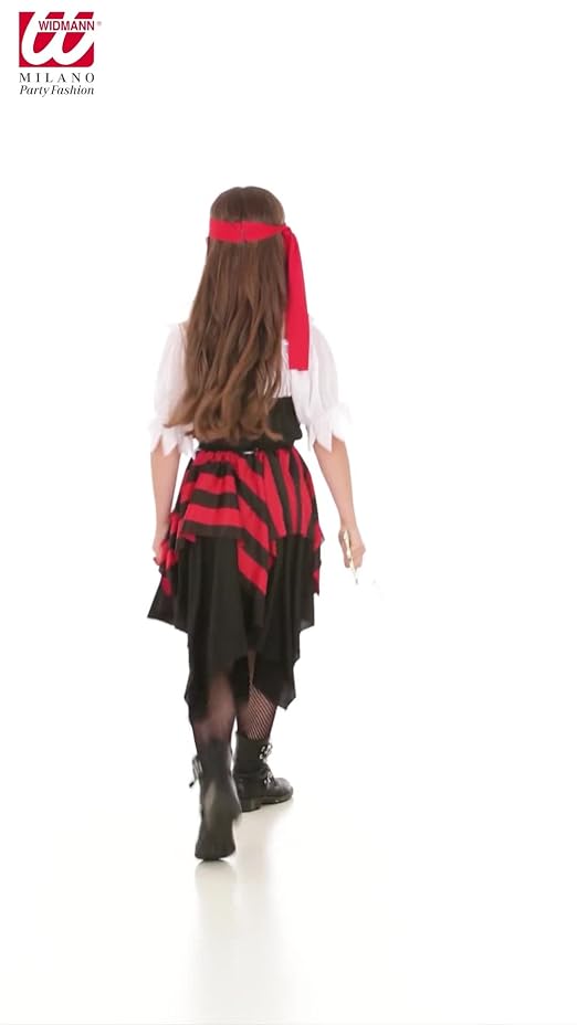 W WIDMANN MILANO Piratin Kostüm – Inkl. Kleid, Gürtel & Kopftuch, Größe M, Für Mottoparty & Karneval