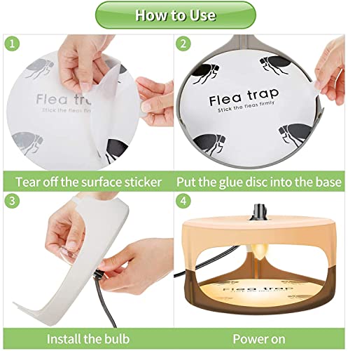 Hianifri Flea Traps For Inside Your Home,Sticky Flea Trap,Flea Treatment With Light Refills And Sticky Pads,Electronic Flea Light Trap For Indoor,Flea Bombs For Home,Flea Killer For Home thumb #5