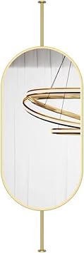 Ceiling Hanging Mirrors,HD Vanity Make-up Mirrors,Metal Ceiling Mounted Mirror,for Entrance Cloakroom and Home Decor Boom Can be CustomizedGold,50x100cm