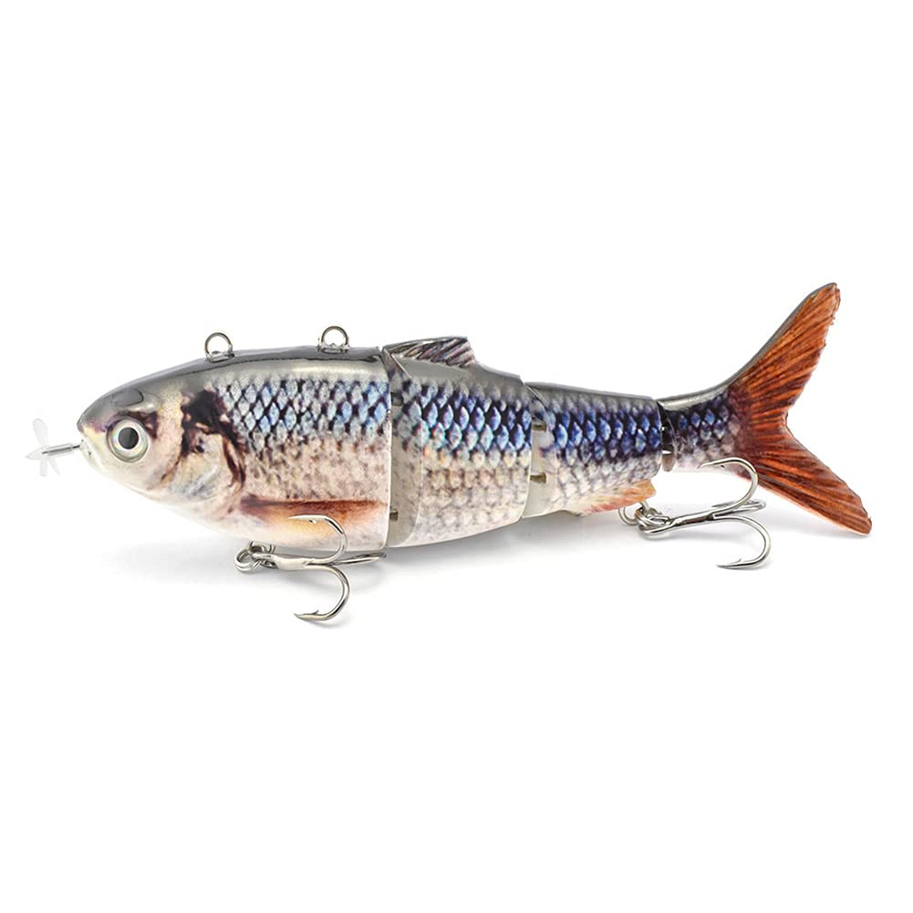 AMZLORD Robotic Fishing Lures Auto Bait Wobblers 4-Segment LED Swimbaits (BL-620)