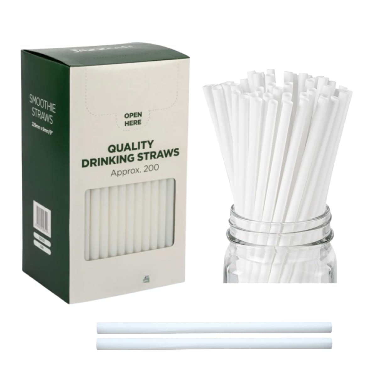 HOT BARGAINS 600 x Reusable Paper Bubble Tea Straws 10.5mm x 10 Inch – Jumbo Straight Smoothie & Milkshake Drinking Straws, Wide Bubble Tea Straws for Boba (600, 10.5mm / 10")