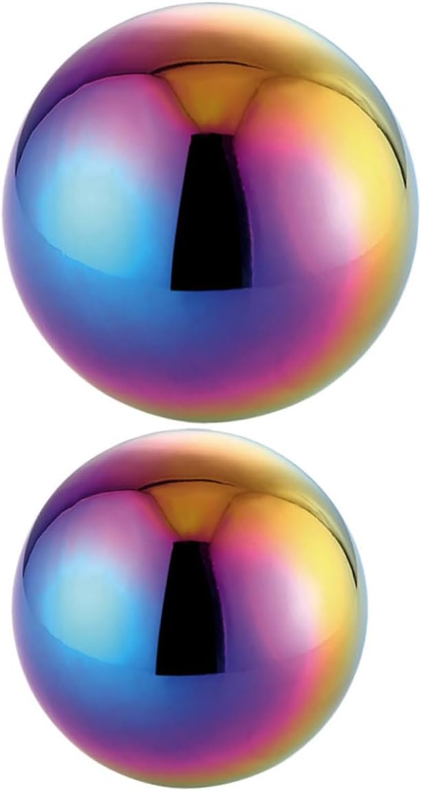 10 Pcs Garden Reflector Hollow Gazing Globe Lawn Ornament Outdoor Gazing Ball Rainbow Gazing Globe Mirror Trim Decor Mirrors Gazing Spheres Steel Ball Reflective Stainless Steel