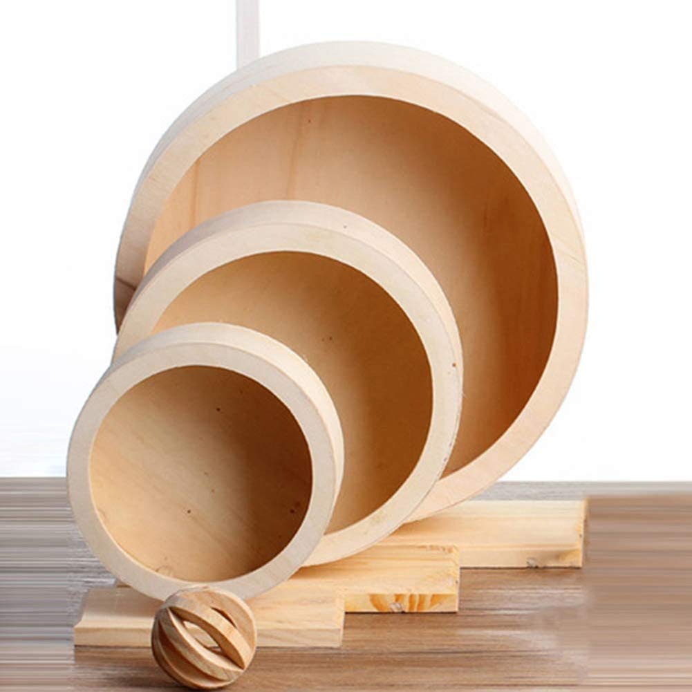 Roue d'exercice pour Petits Animaux Roue De Sourdine en Bois pour Hamster Roue De Course Disque Antidérapant pour Rat Gerbil Souris Chinchillas Hérissons Cochons d'Inde,29cm