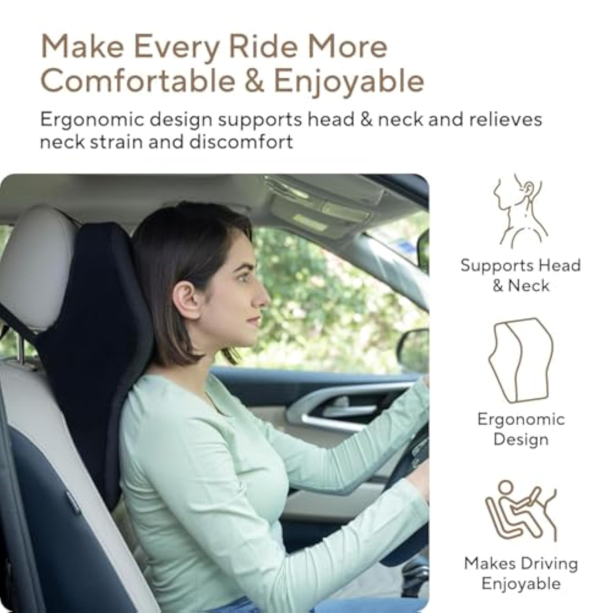 Memory Foam Back Support Pillow for Car and Office Chairs