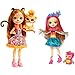Enchantimals FJJ20 Gepardenmädchen Cherish Cheetah Puppe & Mattel Games FJJ21 Enchantimals Papageienmädchen Peeki Parrot Puppe