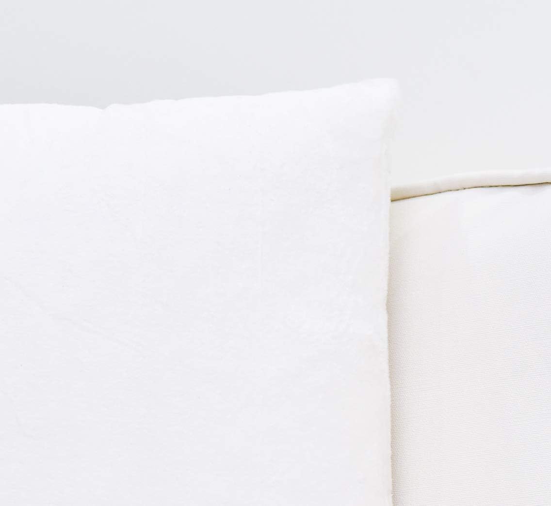 White Throw Pillow Covers (Solid Faux Velvet, 18x18 inch, Pack of 2)