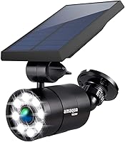 Vista 1 de Luces solares de movimiento para exteriores de 9 vatios (equivalente a 110 vatios) Focos solares de aluminio de 1400 lúmenes, seguridad