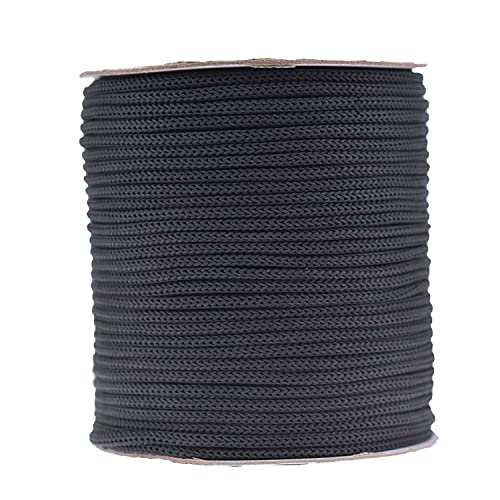 IHKFILAN Polypropylen Utility Rope Kordelzug Hohl geflochtenes, PP-Seil Barrier Rope Polypro Rope, Flechtleine Tauwerk,Outdoor Seil Knotenfest (5mm x 100 m) Schwarz Cover