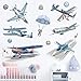 Airplane Wall Decals Airplanes for Kids Airplane Art Space Decor for Boys Room Airplane Wallpaper - Plane Baby Nursery Wall Décor