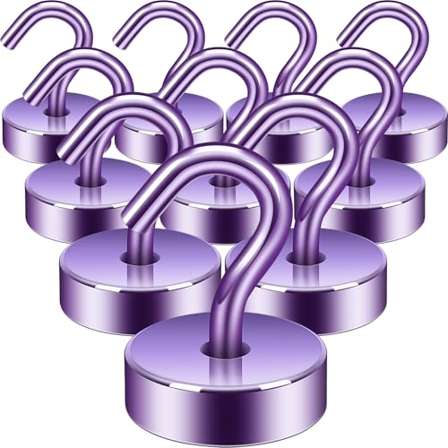 Image of Neosmuk Magnetic Hooks Steel Tube Design for Cruise,40lb+ Purple,10 Pack
