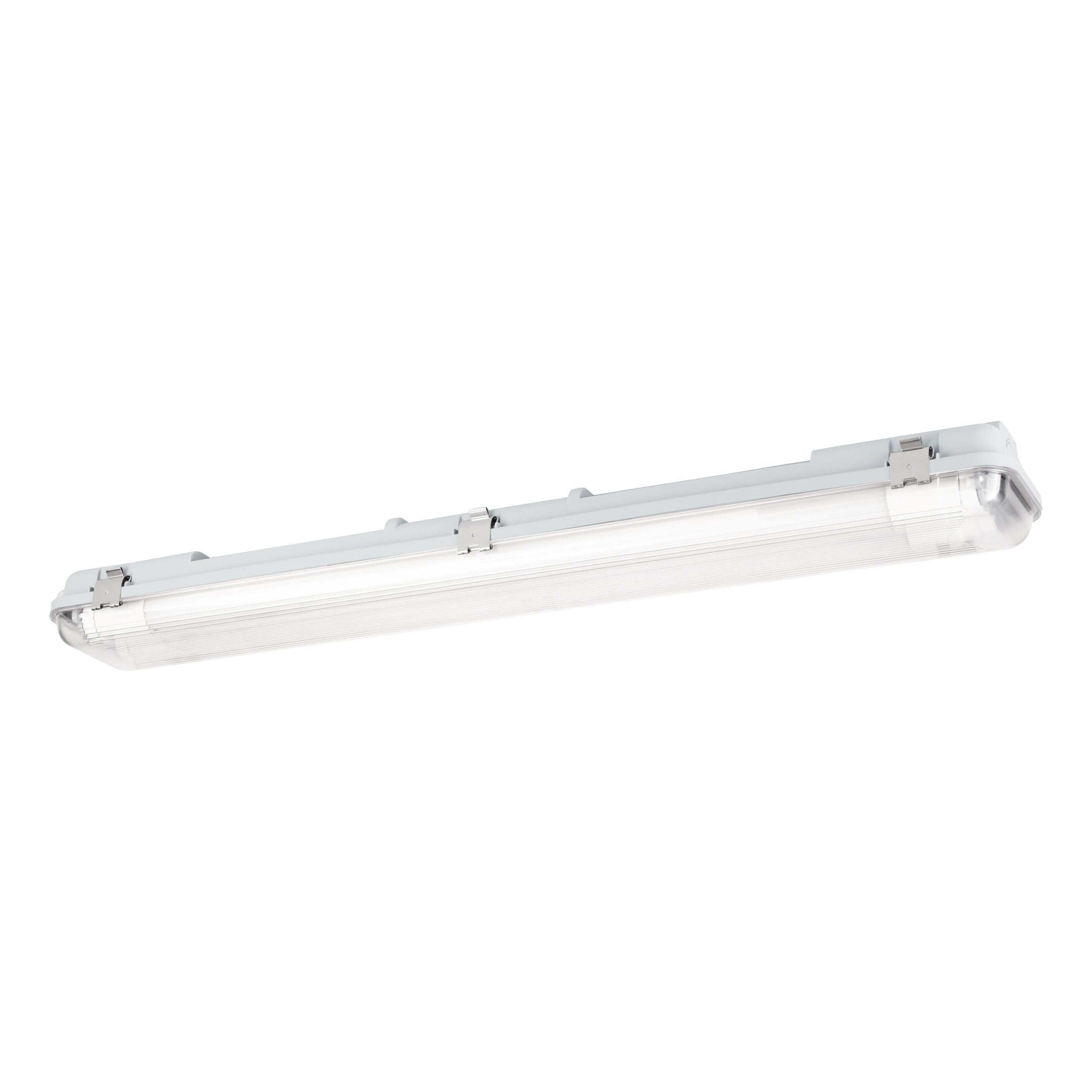 Eglo Ceiling lamp Eco Tube-E, Basement and Garage Lighting, Tube Light Fixture, Damp-Proof luminaire, 67.5 cm, Grey Plastic, 2 G13 sockets, IP65