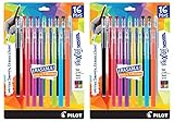 PILOT FriXion Color Sticks Erasable Gel Pens 32 Pack of Classic Colors BLK, RED, Magenta, PPL, GRN, BLU, NVY, BRN, Gry, Salmon-Pink, Light-Pink, LAV, YEL, Light-Green, TRQ, ORG, 2 of Each, (Erasable)