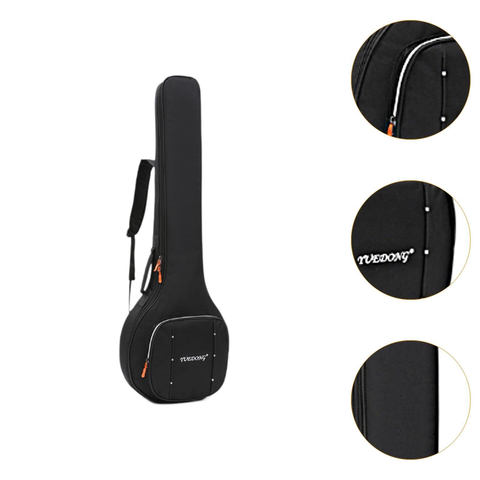 JISADER Banjo Gig Bag Banjolele Case con cinghia portatile portatile con cinghia portatile Oxford in tessuto Oxford da 10 mm Black