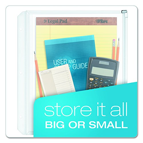 Cardinal 14201 Zippered Binder Pockets, 11 X 8 1/2, Clear (Pack Of 3) #TOP2