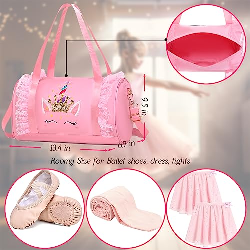 Image of Dorlubel Cute Toddler Ballet Dance Bag for little Girl Tutu Dress Bag with Key Chain