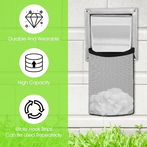 Image of Xthrotsenk 3 Pcs Dryer Lint Catcher Dryer Vent Lint Dust Bag Indoor Vent Trap for Outdoor Drying Vents Capturing Dust (Black)