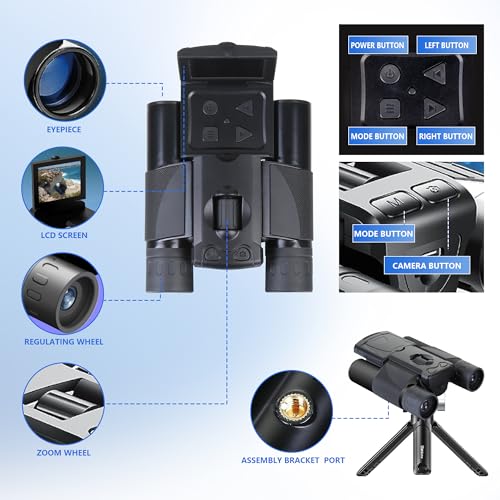 Digital Binoculars with 40MP Camera | 10x Optical Zoom | 8X Digital Zoom | 2.5K Videos | HD Quality | Ideal for Concerts, Bird Watching, and Outdoor Adventures (MJ-Black)