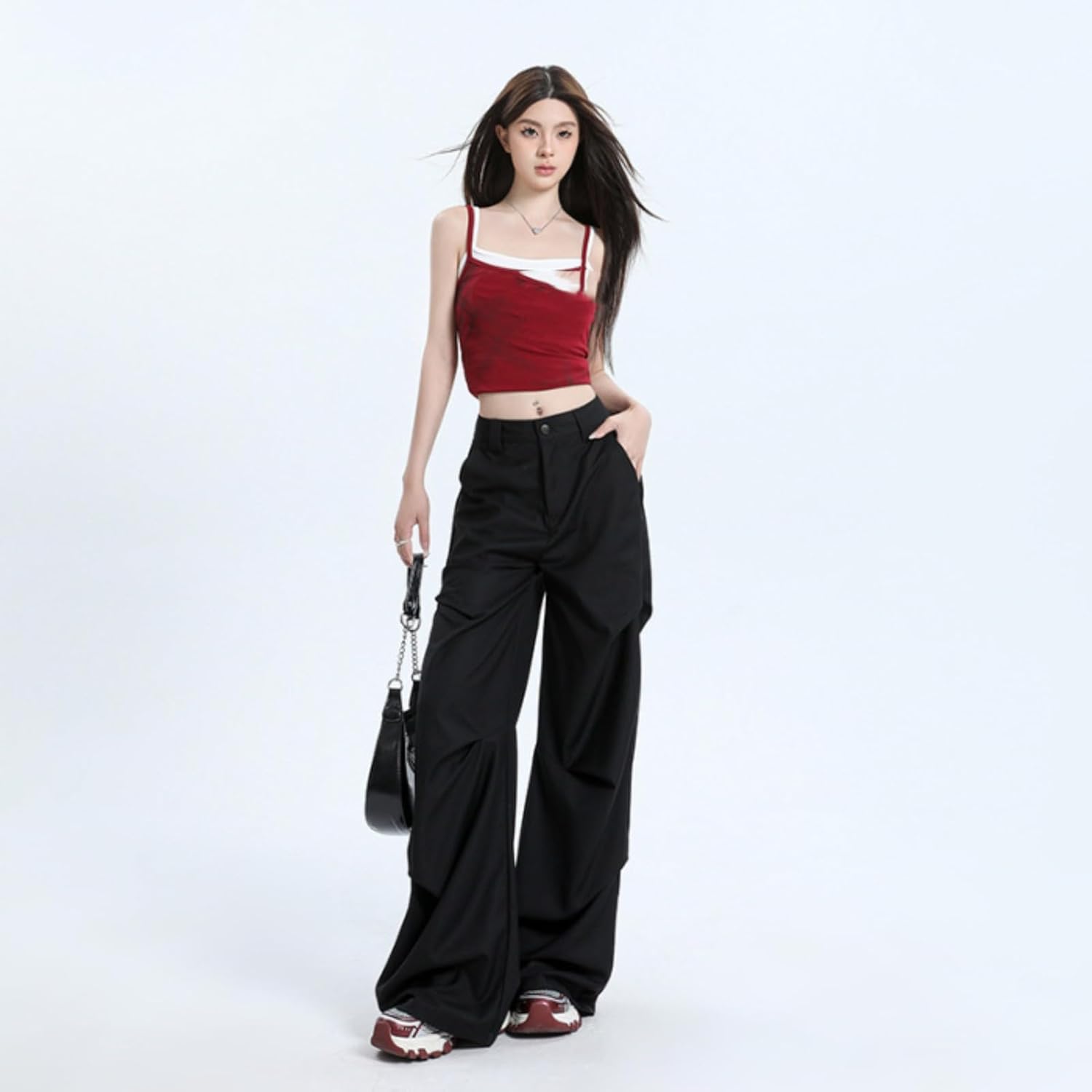 Wide-Leg Pants for Women, Summer Thin high-Waisted Loose Casual Pants