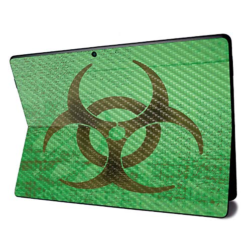 Image of MightySkins Carbon Fiber Skin for Microsoft Surface Pro X - Biohazard | Textured Carbon Fiber Finish | Easy to Apply, Remove, and Change Styles | Made in The USA