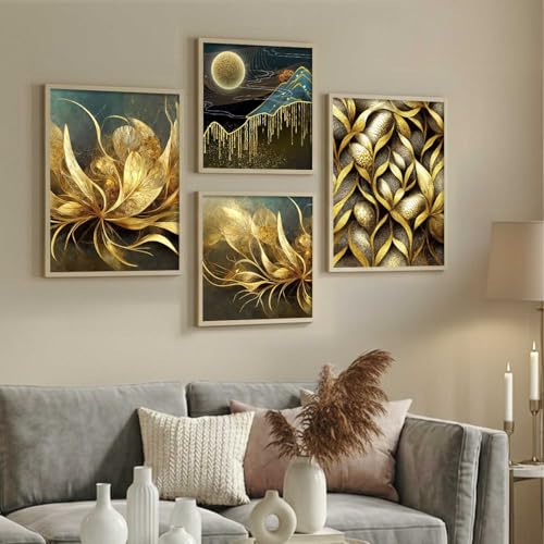 Image of kotart Aesthetic Modern Wall Decor Paintings with Frame for Home Decoration - Painting for Living Room Bedroom - Painting for Wall Decoration Set of 4 (Art 2, Small (10x13 or 10x10 inch))