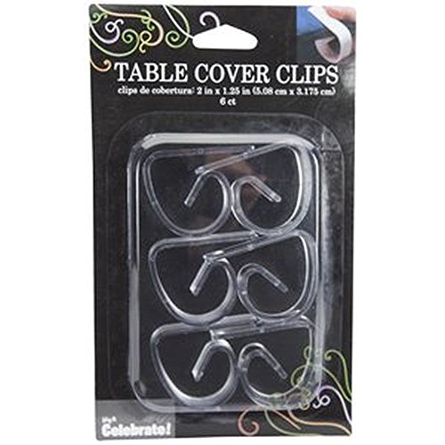 Plastic Table Cover Clips, 6 count, ClearWay to Celebrate