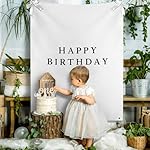 Oudain 29×39 Inch Happy Birthday Burlap Banner, Fabric Party Decorations Backdrop, Boho Rustic Photo Props Sign with Hanging String for Birthday Party Indoor Outdoor Yard Wall Decor - Image 3